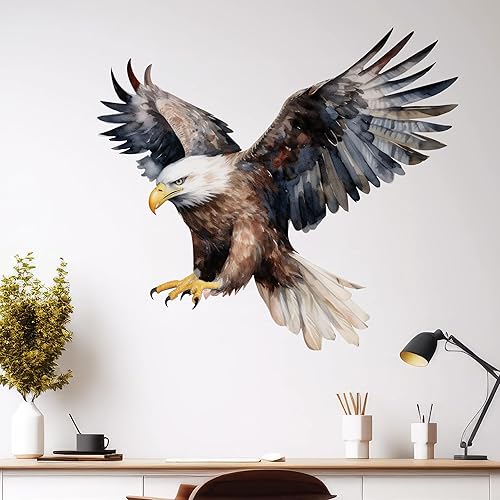 Miniatura 2 de Adhesivo de pared de águila calva para laptop (30 pulgadas de ancho x 27 pulgadas de alto)