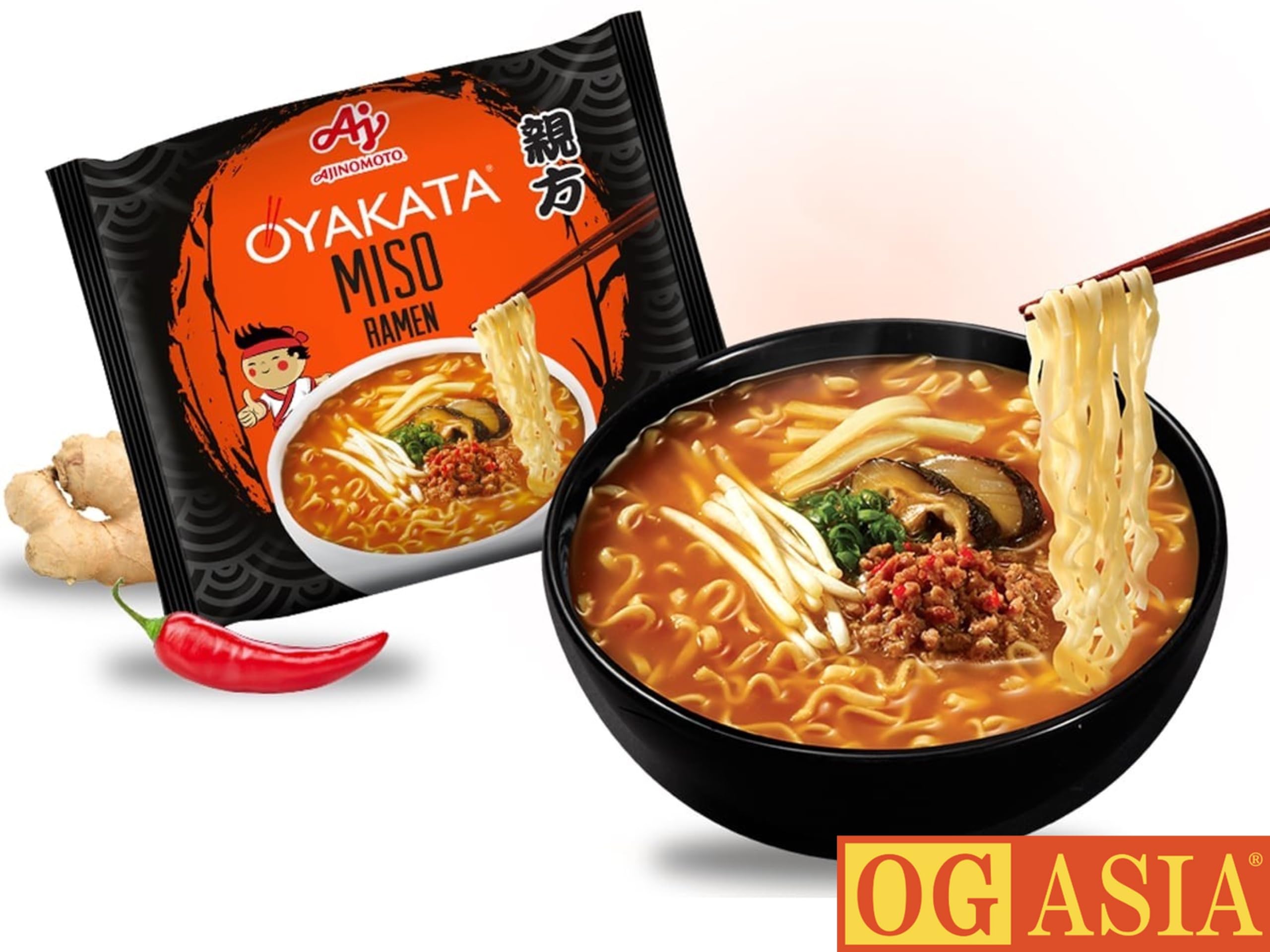 OYAKATA Miso Ramen 89 g Confezione da 5 spaghetti istantanei giapponesi – Gusto autentico – OG ASIA
