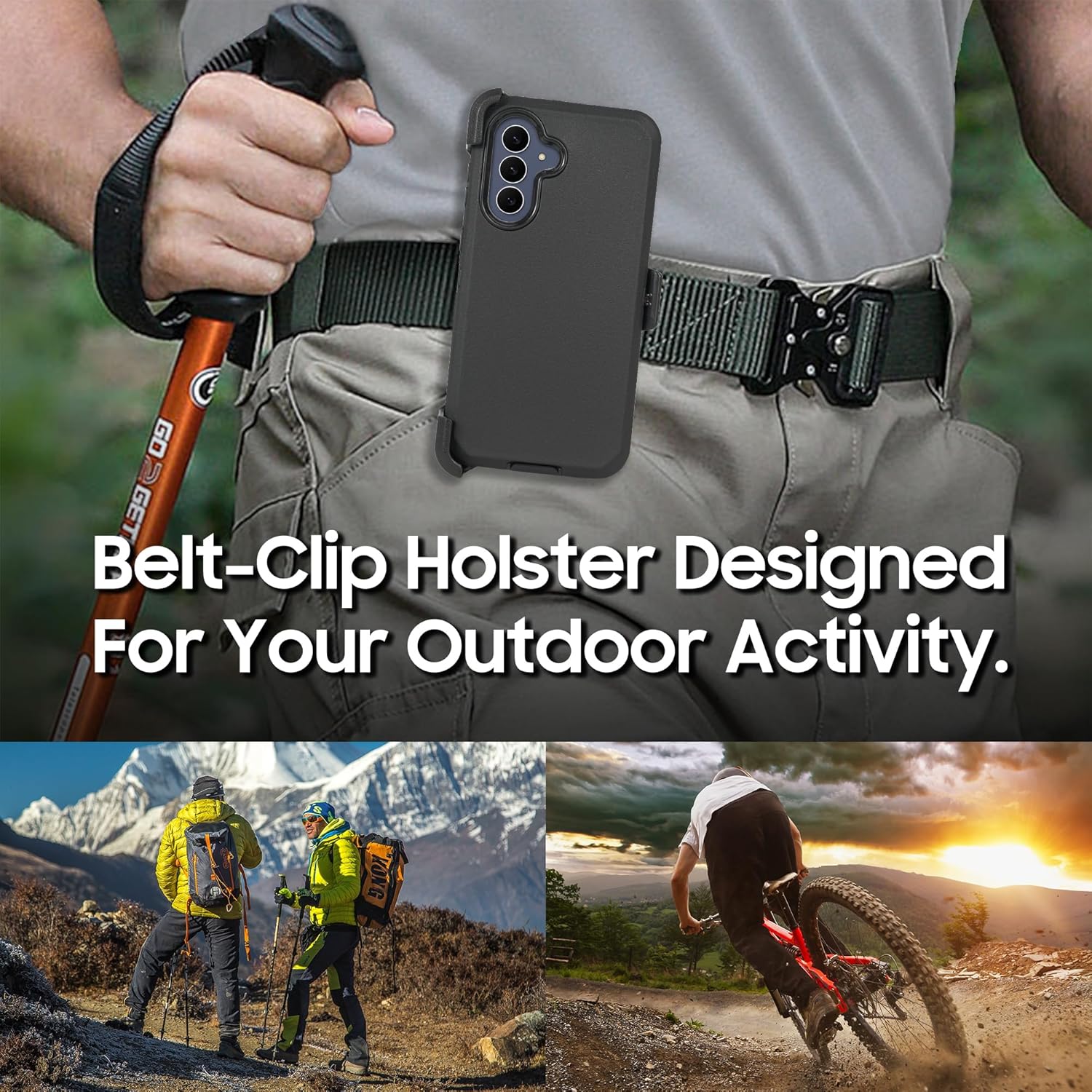 Compatible for Samsung S25 FE, Built in Screen Protector, Belt Clip Holster Heavy Duty Defender Case Dustproof Shockproof Protection (Black) - Image 8