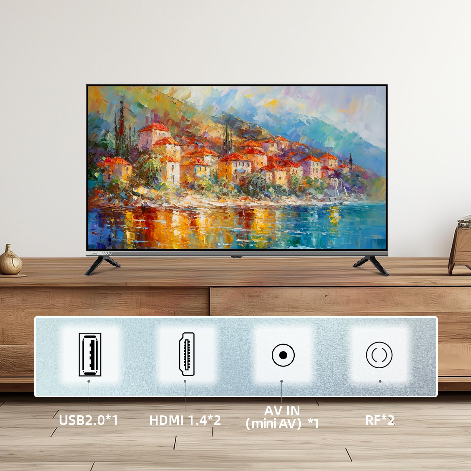 CHiQ L32FM9E 32 Pollici (80 cm) FHD Smart TV, HDR10 & HLG, Dolby Audio, Dbx-tv, Triple Tuner DVB-C/T/T2/S/S2, Chromecast integrato, Wi-Fi Dual-Band, Metallo Senza Cornice