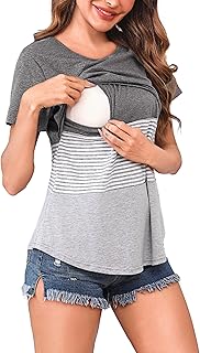 Camisetas Lactancia Hospital Mujer Manga Corta Ropa Premama Camiseta de Enfermería…