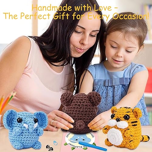 Miniatura 27 de Uluck Kit de ganchillo para principiantes, kit de ganchillo para adultos con tutoriales en video paso a paso, kit de animales de ganchillo - conejo