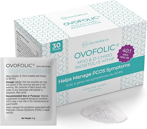 Suplemento ovofólico de inositol - Myo-inositol y D-Chiro Inositol Plus Folato Activo- Proporción ideal 401 - 30 sobres