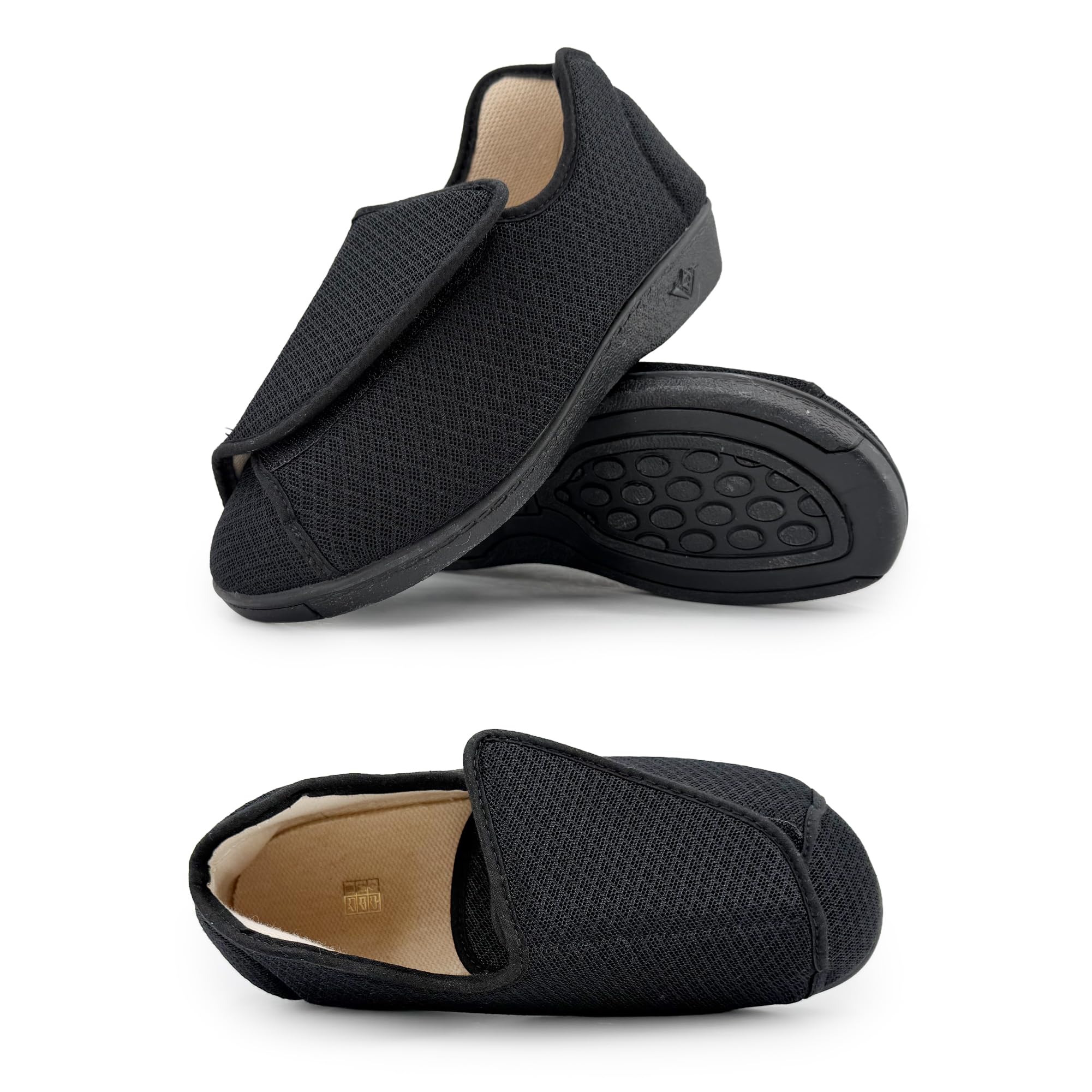 Zapatillas Casa Mujer Pantuflas Antideslizantes Cierre Autoadherente Ajustable Pies Hinchados Ancho
