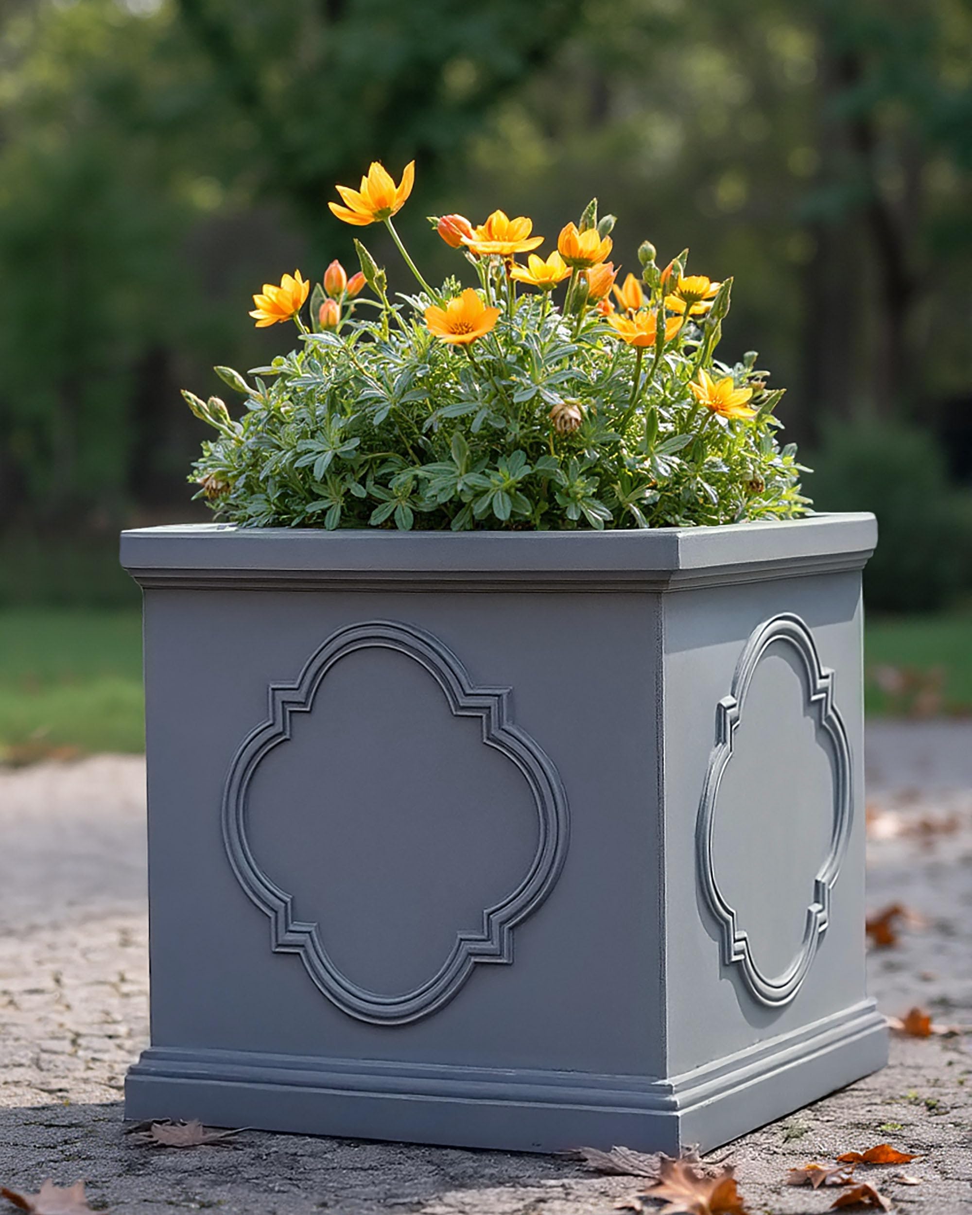 Idealist™ 45Cm Planter For TreesGrey Light Concrete Garden PlanterFlower BoxFaux Lead Outdoor Large Plant Pot from B&Q