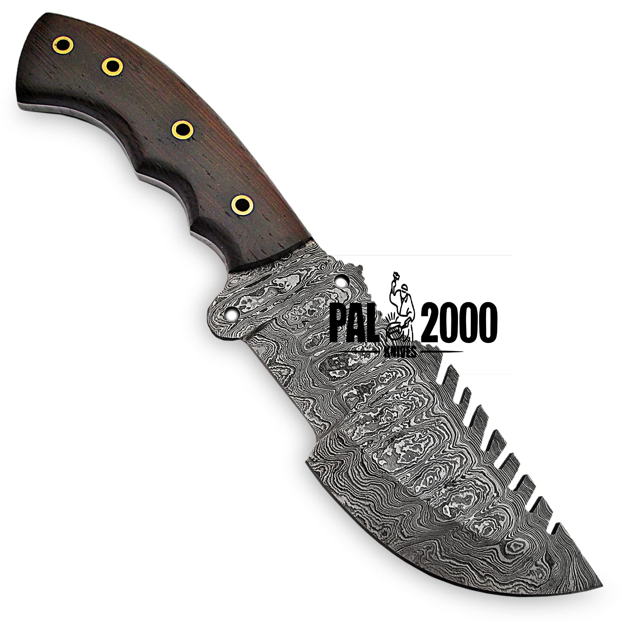 PAL 2000 KNIVESHandmade Damascus Steel 10 Inches Tracker Knife Perfect Grip Rose Wood Handle with Sheath 9833