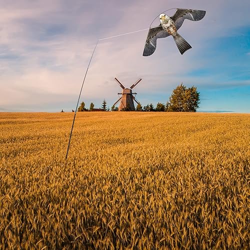 Miniatura 6 de Bird Hawk - Cometa voladora con poste para cultivos de granja, protector de granja, cometa voladora con poste de 13.1 ft estilo B