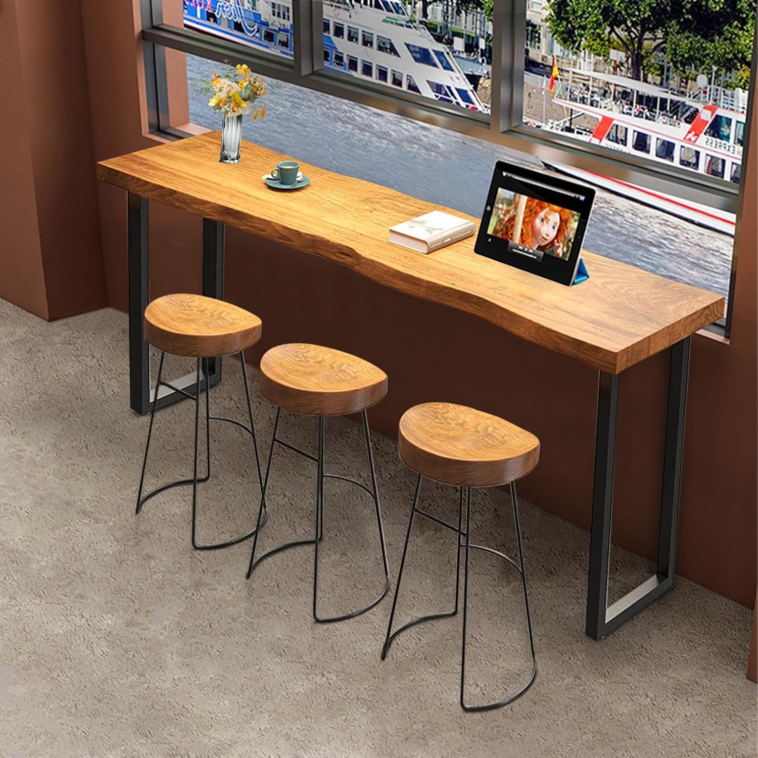 Amazon.com: Lrxmastery Bar Table, 47.2'' Narrow Counter Height Bar