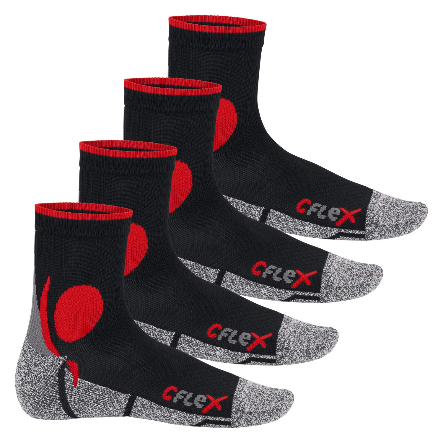 Lot De 4 Paires Chaussettes De Sport CFLEX - Respirantes, Amortissantes Et Confortables