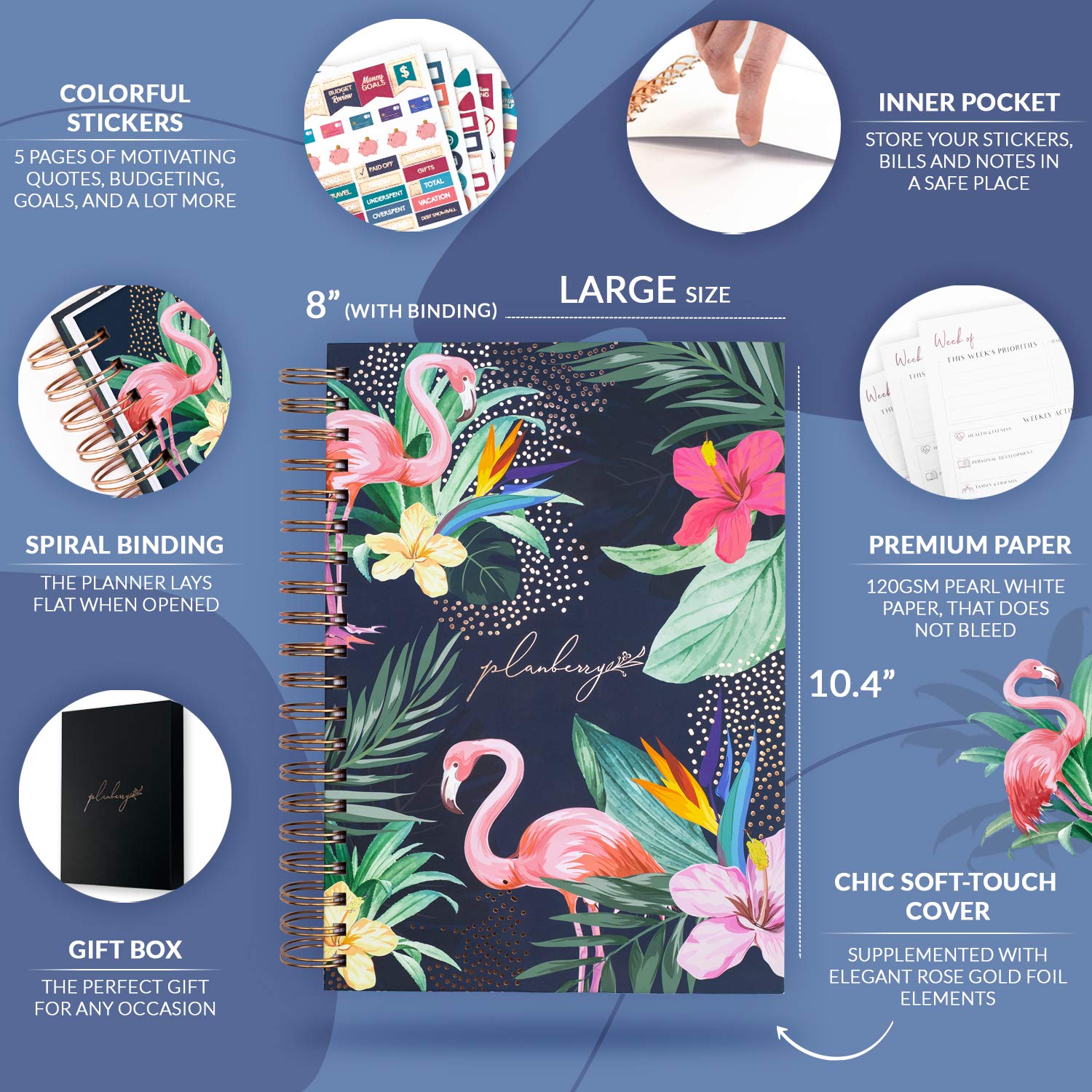 PLANBERRY Weekly Planner Large, Elegant Life & Budget Planner to Hit Your Goals & Live Happier - Image 2