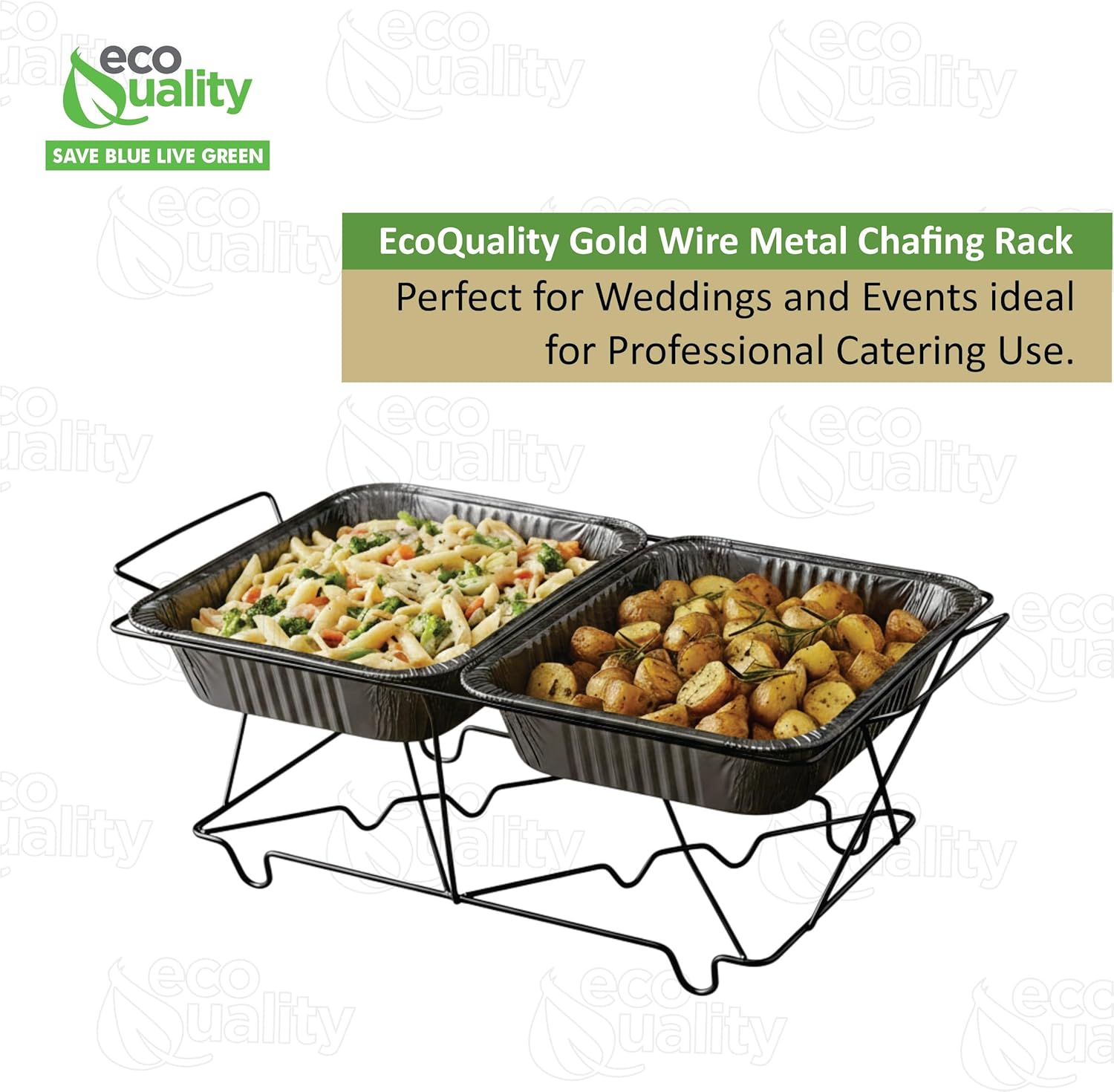 EcoQuality Full Size Black Wire Metal Chafing Rack – Buffet Serving, Catering, Parties, Events, Weddings, and Food Warmers – Durable Reusable Rack for Disposable Trays and Pans (10)