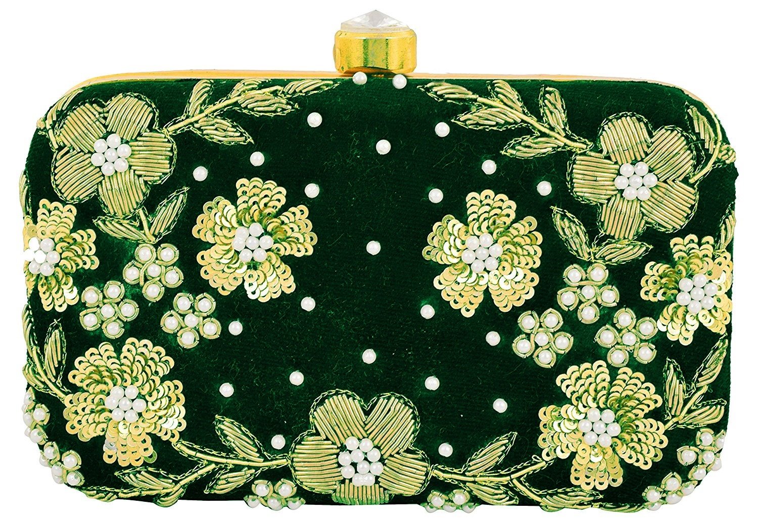 TOOBA Womens 9 Flowers Box Clutch (Bottle Green, bottle green 9 flowers 7x4) (B079KGMQWT) Amazon Price History, Amazon Price Tracker