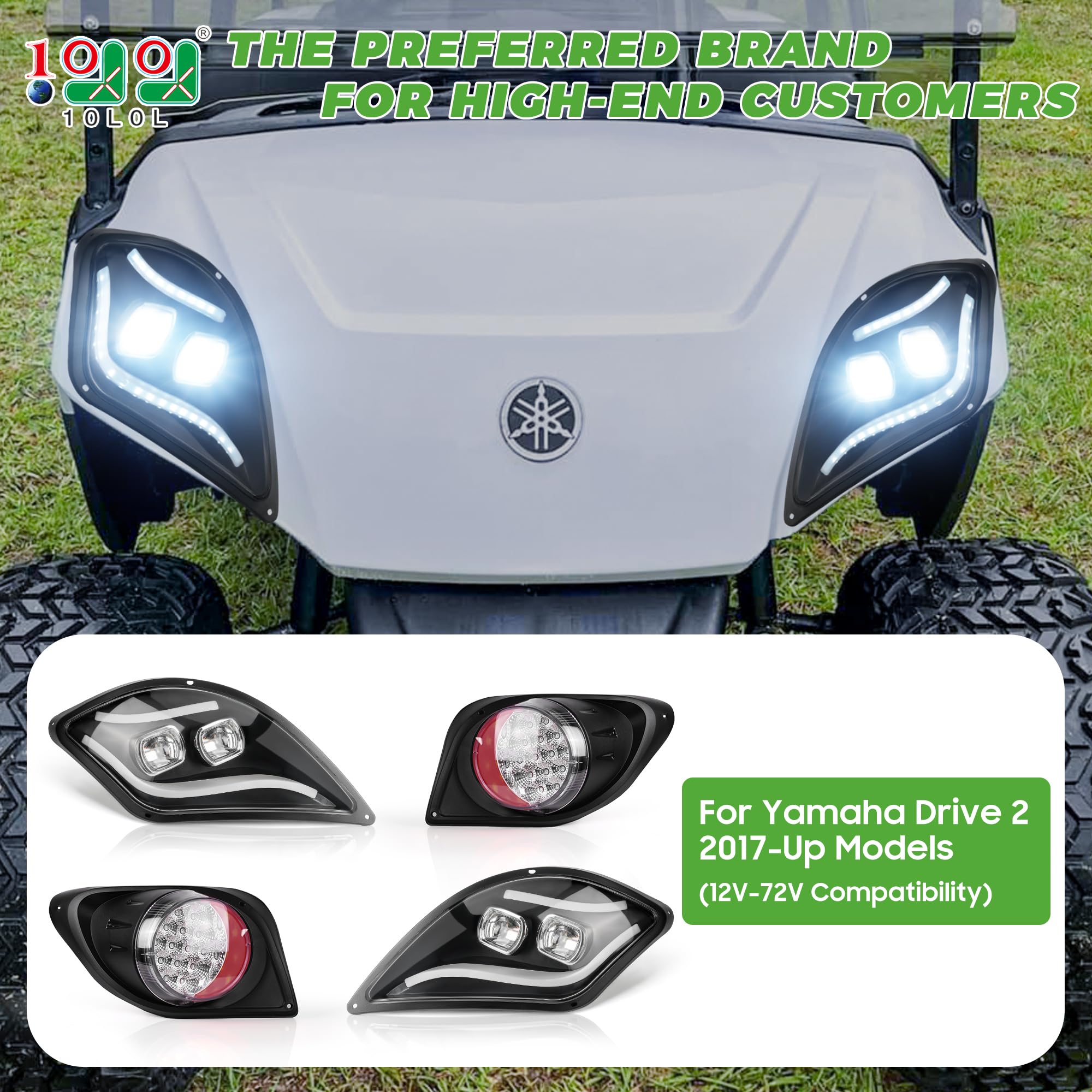 Photo 1 of 10L0L Golf Cart Street Legal Light Kit for Yamaha Drive 2 2017-Up with RGB