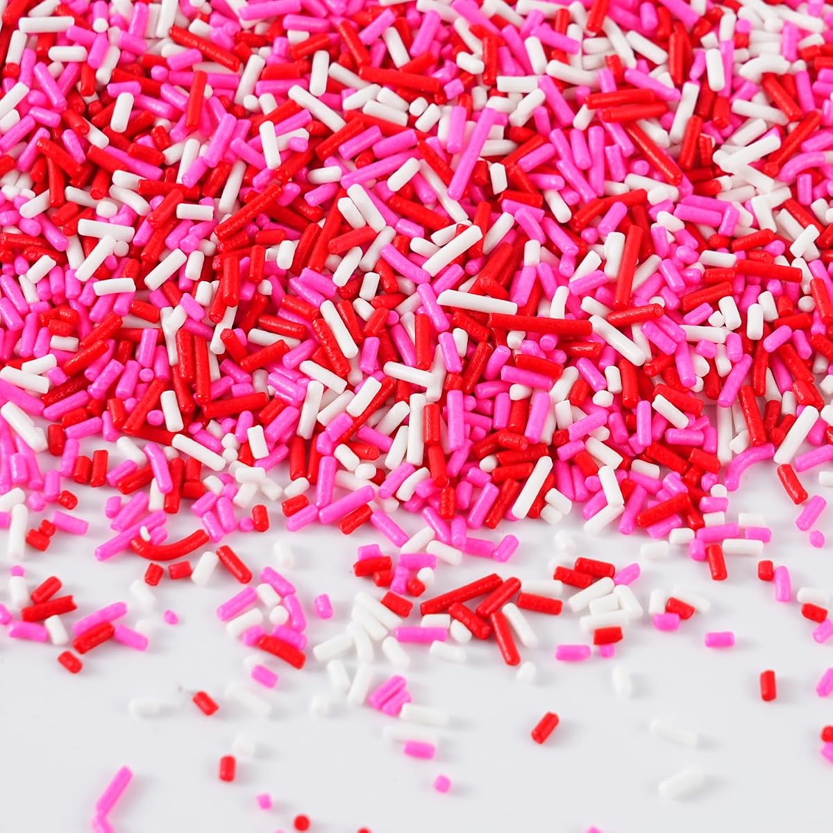 Valentine Jimmies Sprinkles for Cake Decorating 4.2oz Edible Red Pink and White