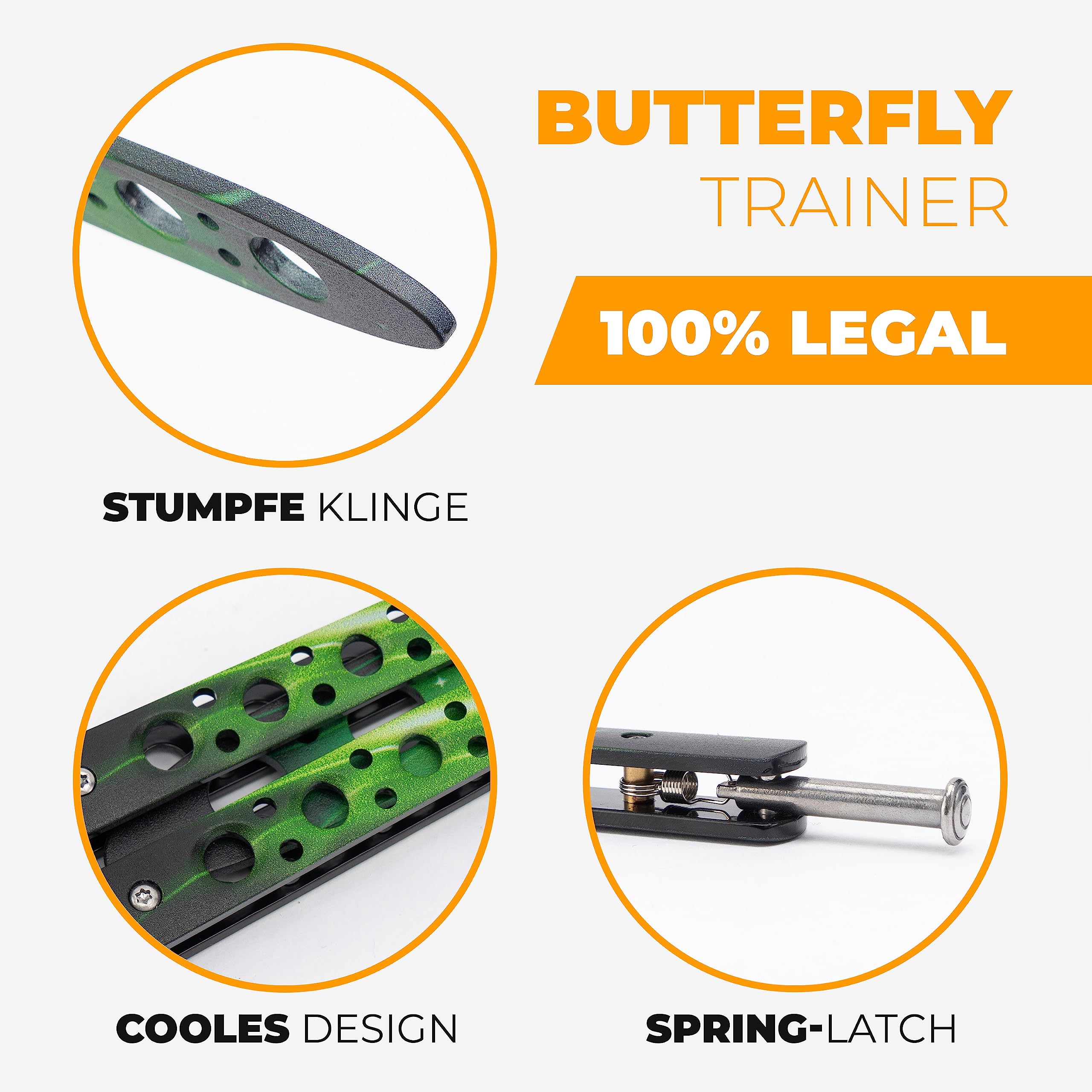 Gamma Butterfly Trainer Balisong Cuchillo Entrenamiento Hoja Roma para Trucos