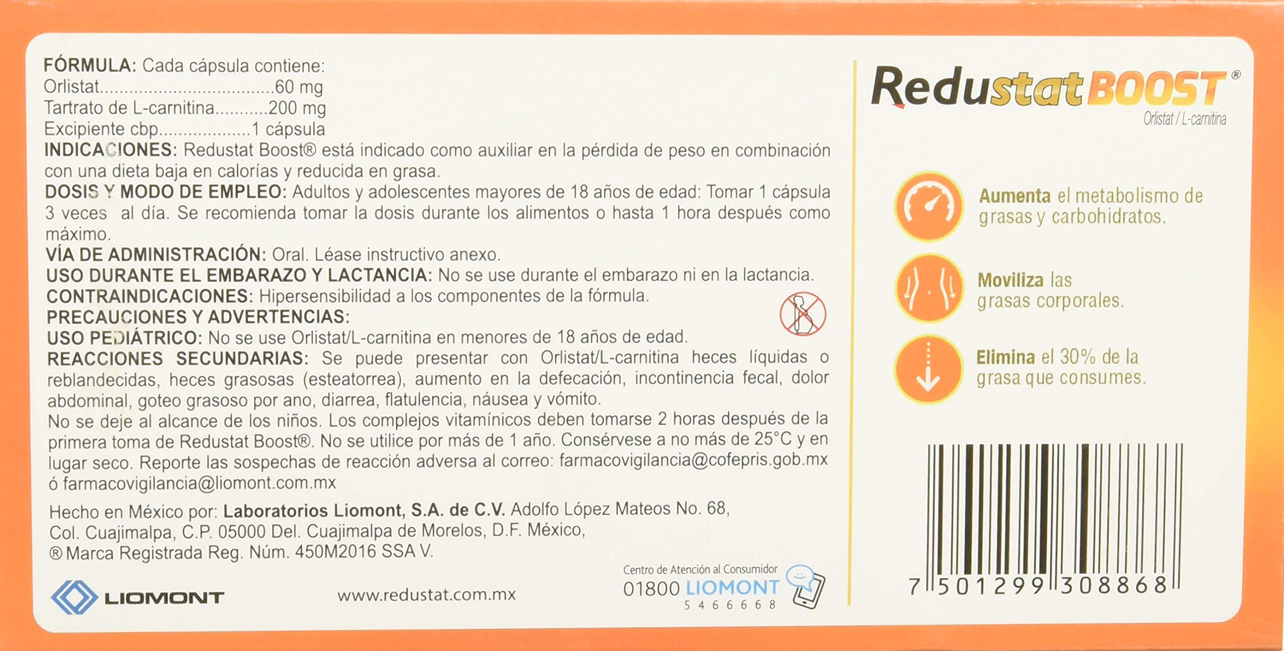 para que sirve la orlistat l carnitina Orlistat / L-carnitina 60 mg / 200 mg