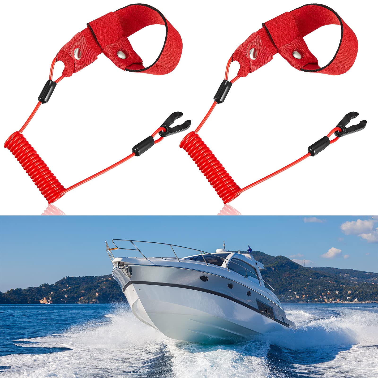 Buy Stop Kill Safety Lanyards Floating Safety Switch Lanyards Boat