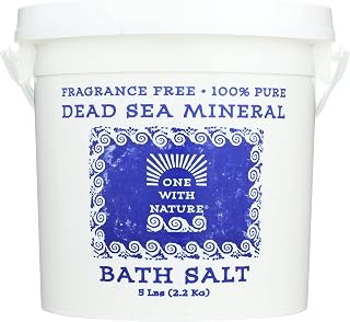 One With Nature 100% Pure Dead Sea Mineral Bath Salt, Fragrance Free, 5 Lb (Pack of 1)