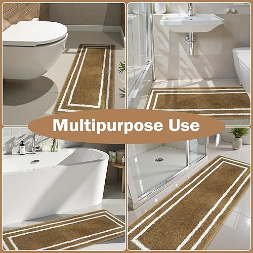 Miniatura 7 de Uphome Juego de 2 tapetes de baño para el suelo del baño, alfombra de baño suave de microfibra esponjosa, absorbente, antideslizante, lavable a