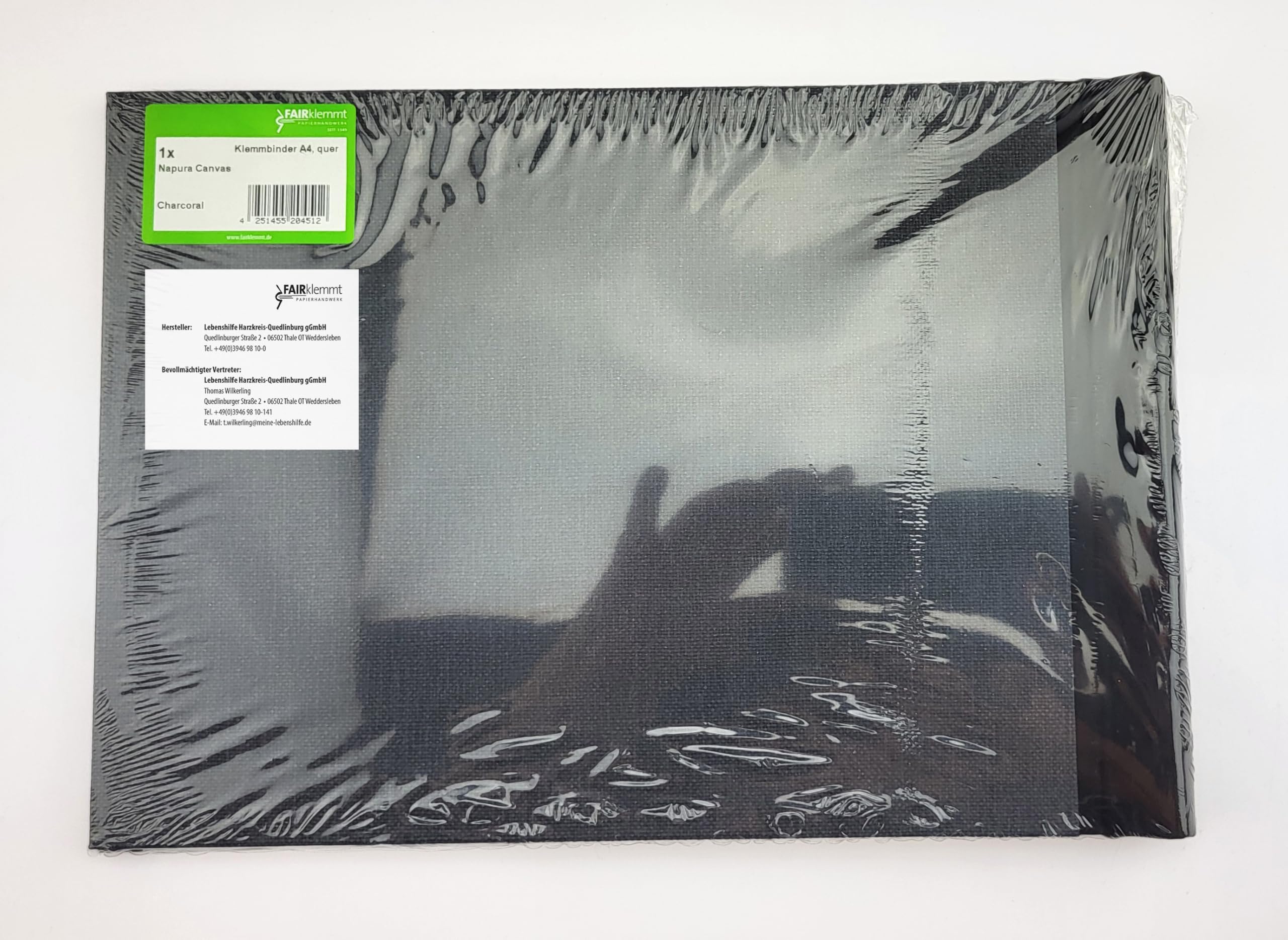 Klemmbinder Napura Canvas, A4, Schwarz, 150 Seiten, Made in Germany