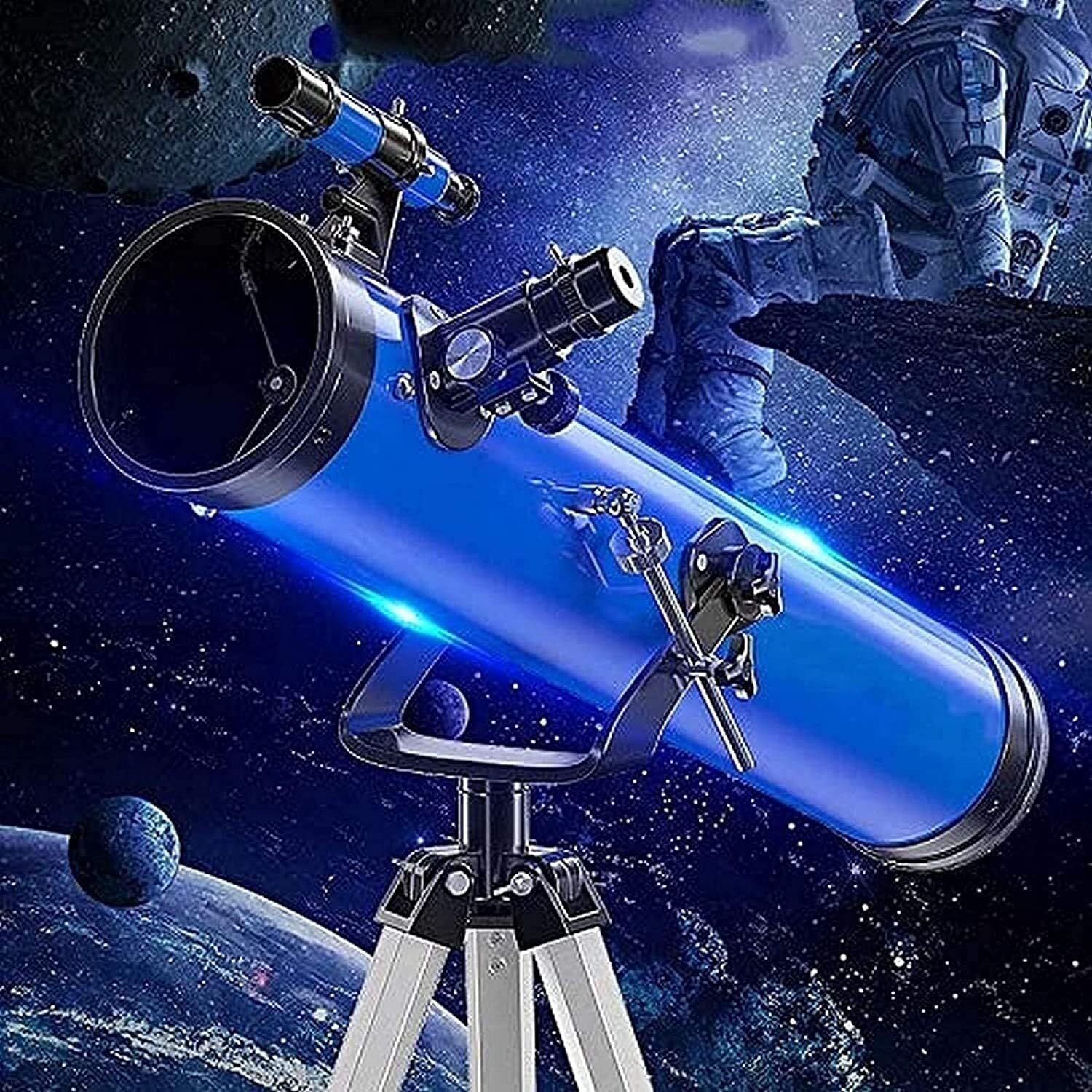 114mm Beginner Astronomy Telescope for Kids & Adults, Portable Travel Telescope with Adjustable Tripod, Ideal Gift for Beginners and Young Stargazers(Package 4)