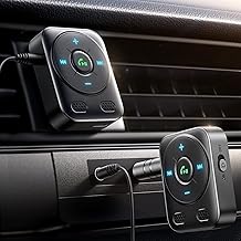 2025 Adaptateur Bluetooth 5.4 pour Voiture, Récepteur Bluetooth Jack【Bass & HiFi Stéréo】 Auxiliaire Bluetooth Voiture Appel Mains Libres avec Indicateur LED, Aux Bluetooth avec 16 Heures Temps Jeu
