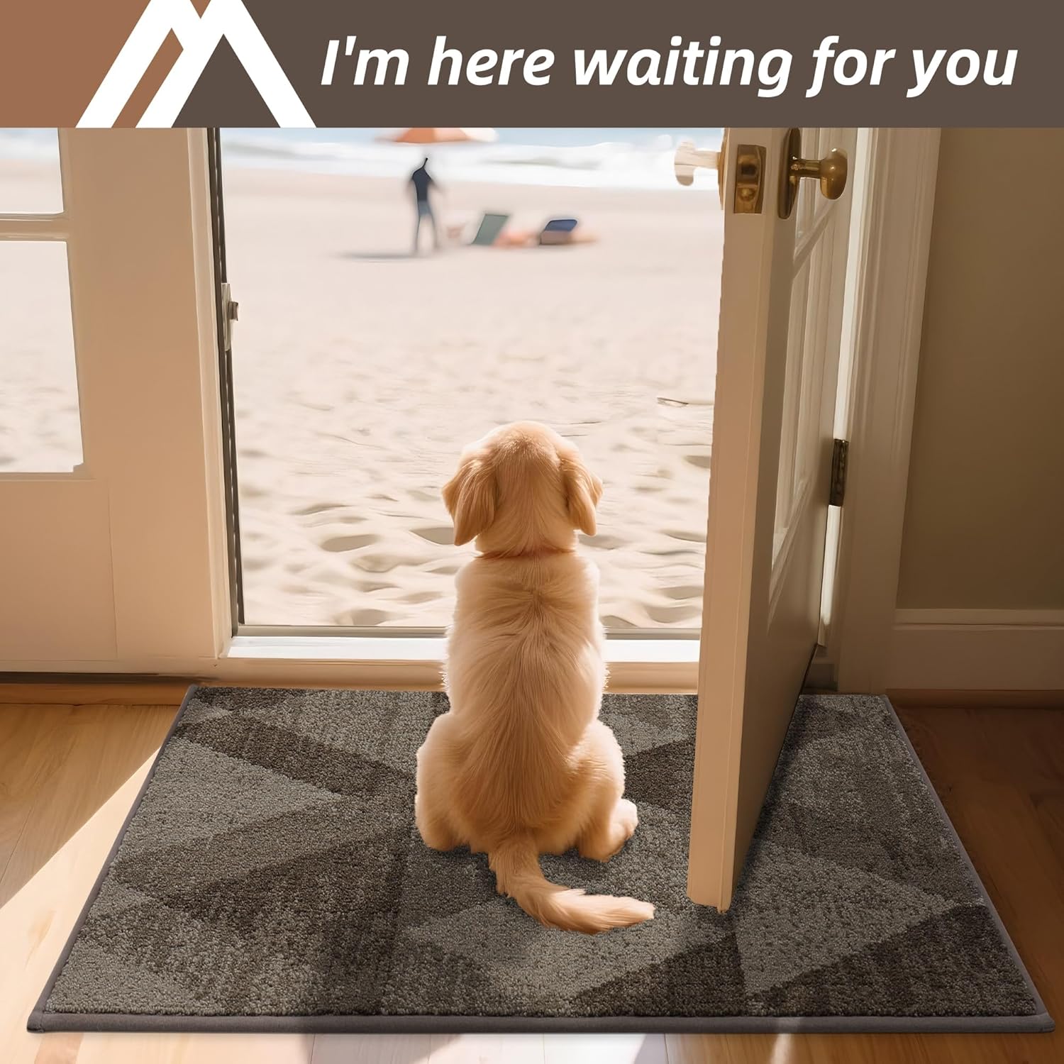 COSY HOMEER Entryway Rugs Doormat 32"x48", Non-Slip Absorbent Polyester, Washable Rugs for Front Door, Dirty Paws & High Traffic Areas, Brown - Image 9