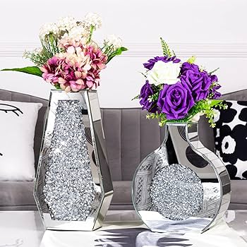 Amazon.co.jp: 花瓶 クラッシュダイヤモンド花瓶 装飾用