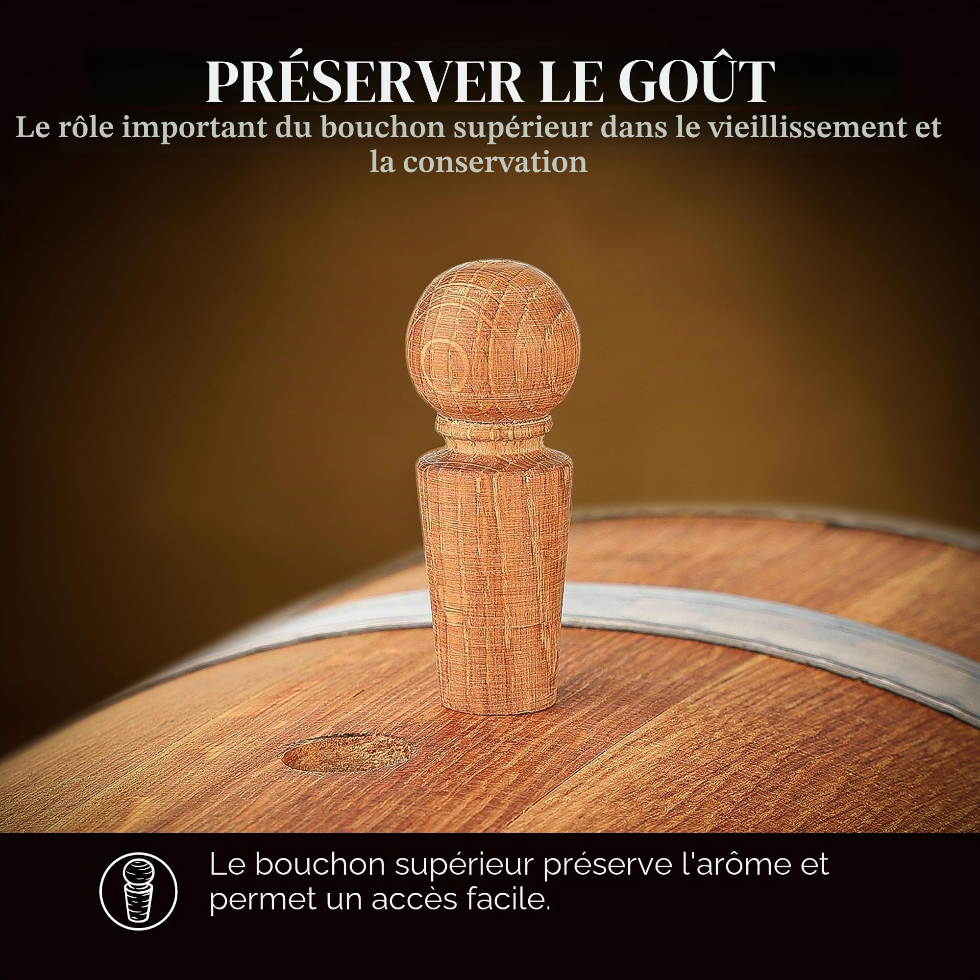 Tonneau en Bois de chêne brûlé 5L - Fabriqué à la Main, Idéal pour Vin, Whisky, Brandy et Plus - avec Support, Bouchon et Robinet, Fût en Bois Fût de chêne Fût de 5 litres