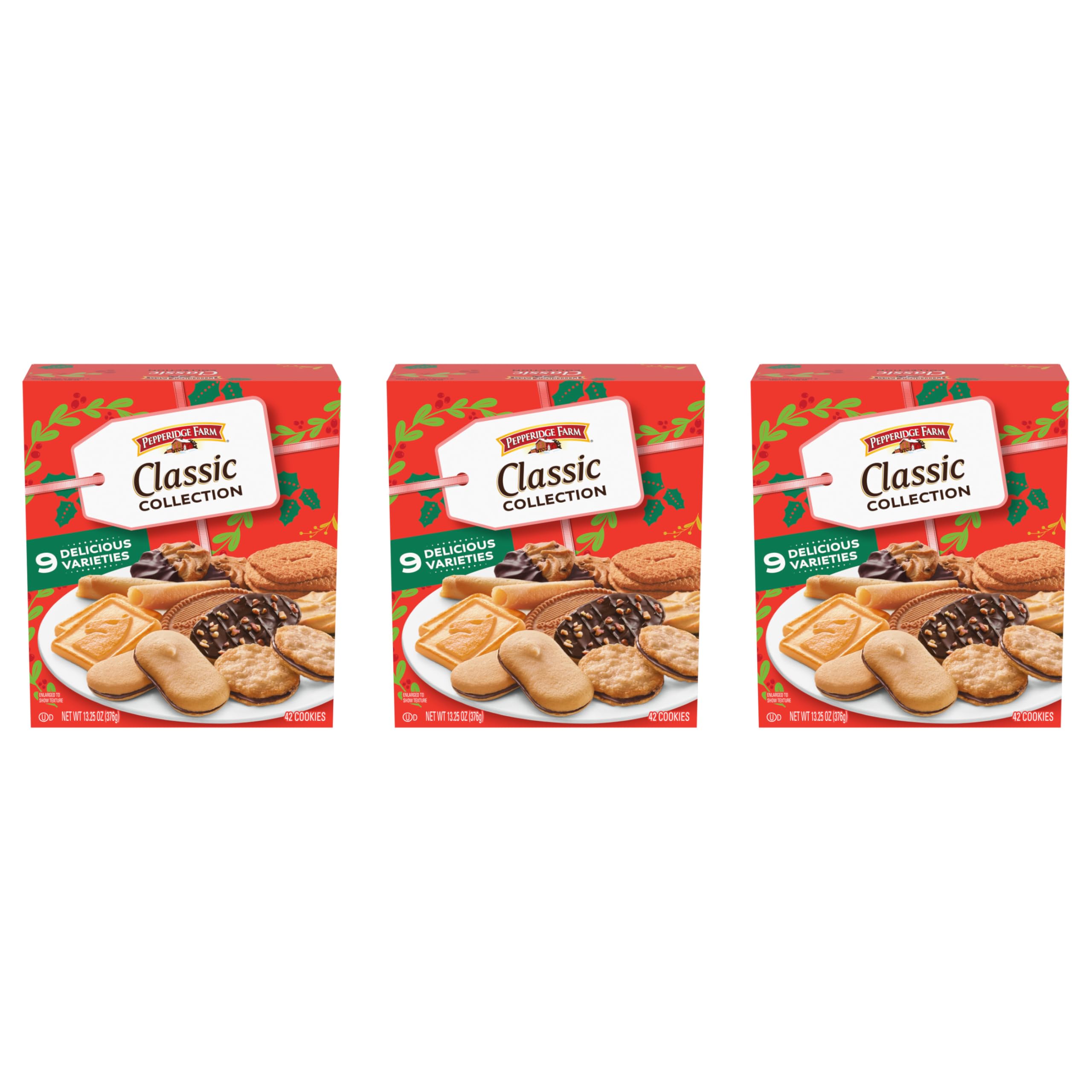 Pepperidge Farm Cookies Classic Collection, 9 Cookie Varieties, 13.25 Ounce Box (Pack of 3)
