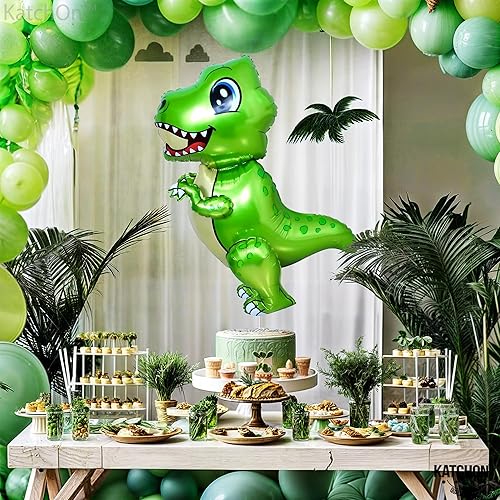 Miniatura 4 de KatchOn Globo de dinosaurio verde grande 25 pulgadas suministros de fiesta de dinosaurio verde globos de dinosaurio verde 3D decoraciones de fiesta