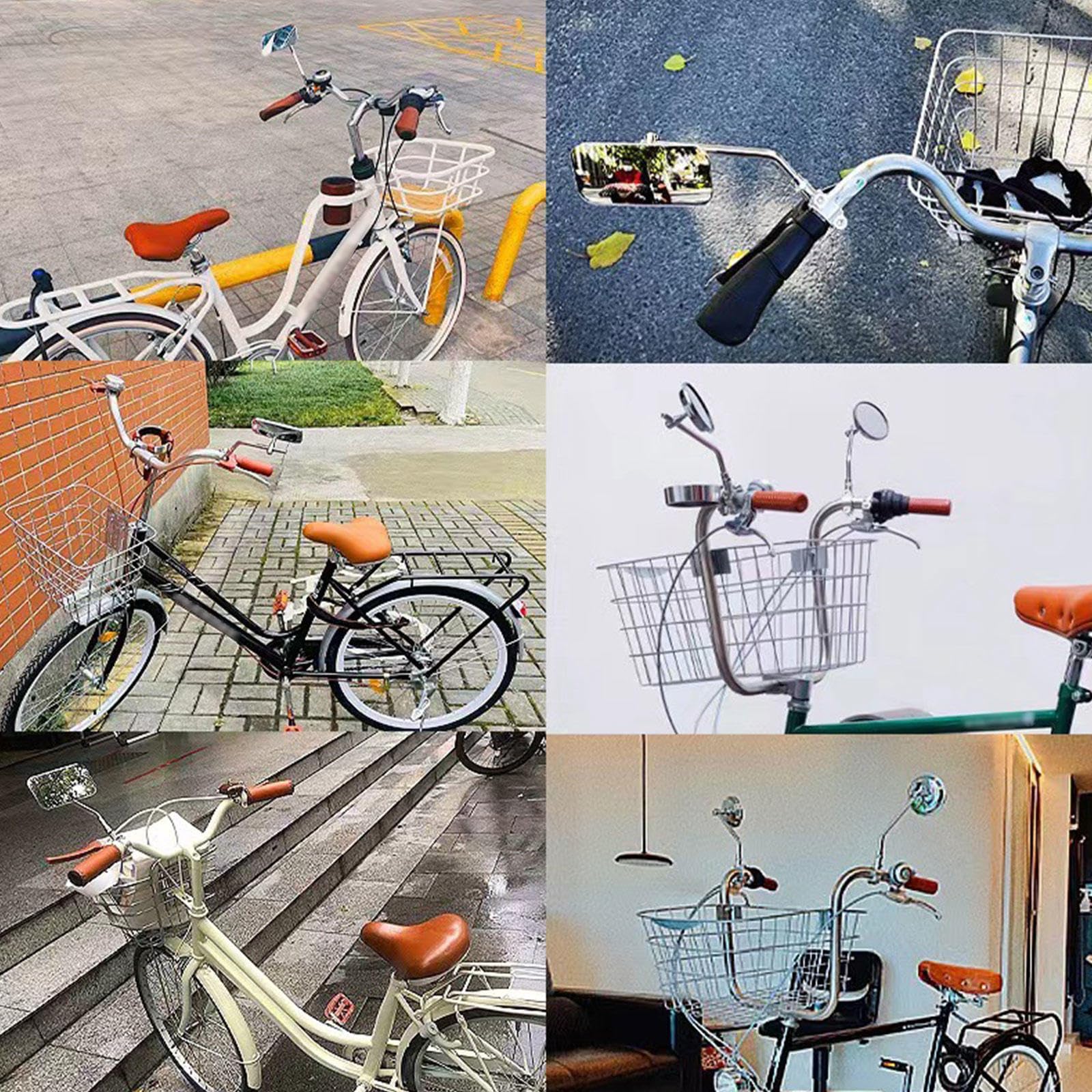 Zabytkowe Lusterko Rowerowe Metalowe Lusterko Rowerowe Na Kierownicę Lusterko Rowerowe Lusterko Boczne Do Części Rowerowych W Stylu Retro Motocykl Elektryczny, 2 Szt.,Square-Black