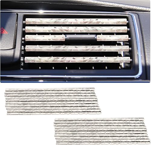 20 tiras decorativas de aire acondicionado de automóvil para salida de ventilación, clip en U, impermeable, suave, adhesivo, para decoración de