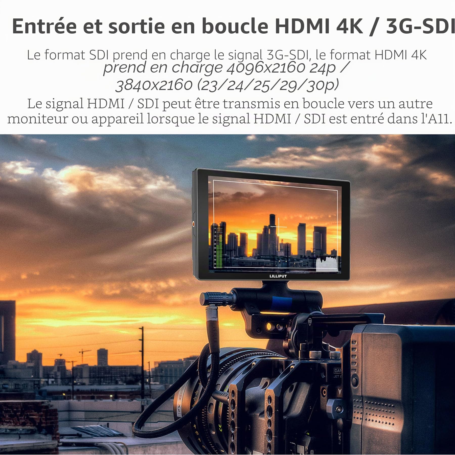LILLIPUT A11 10.1 "Moniteur Diffusion Pouces Moniteur de caméra DSLR Full HD 1920x1200P 3G-SDI HDMI IPS Moniteur vidéo de caméra