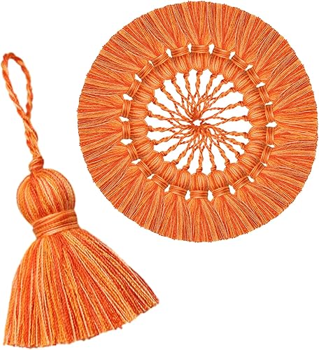 Miniatura 10 de amokk Borlas pequeñas gruesas para marcapáginas con lazo para colgar, lindas borlas para manualidades, fabricación de joyas, 2.9 pulgadas, 24 piezas