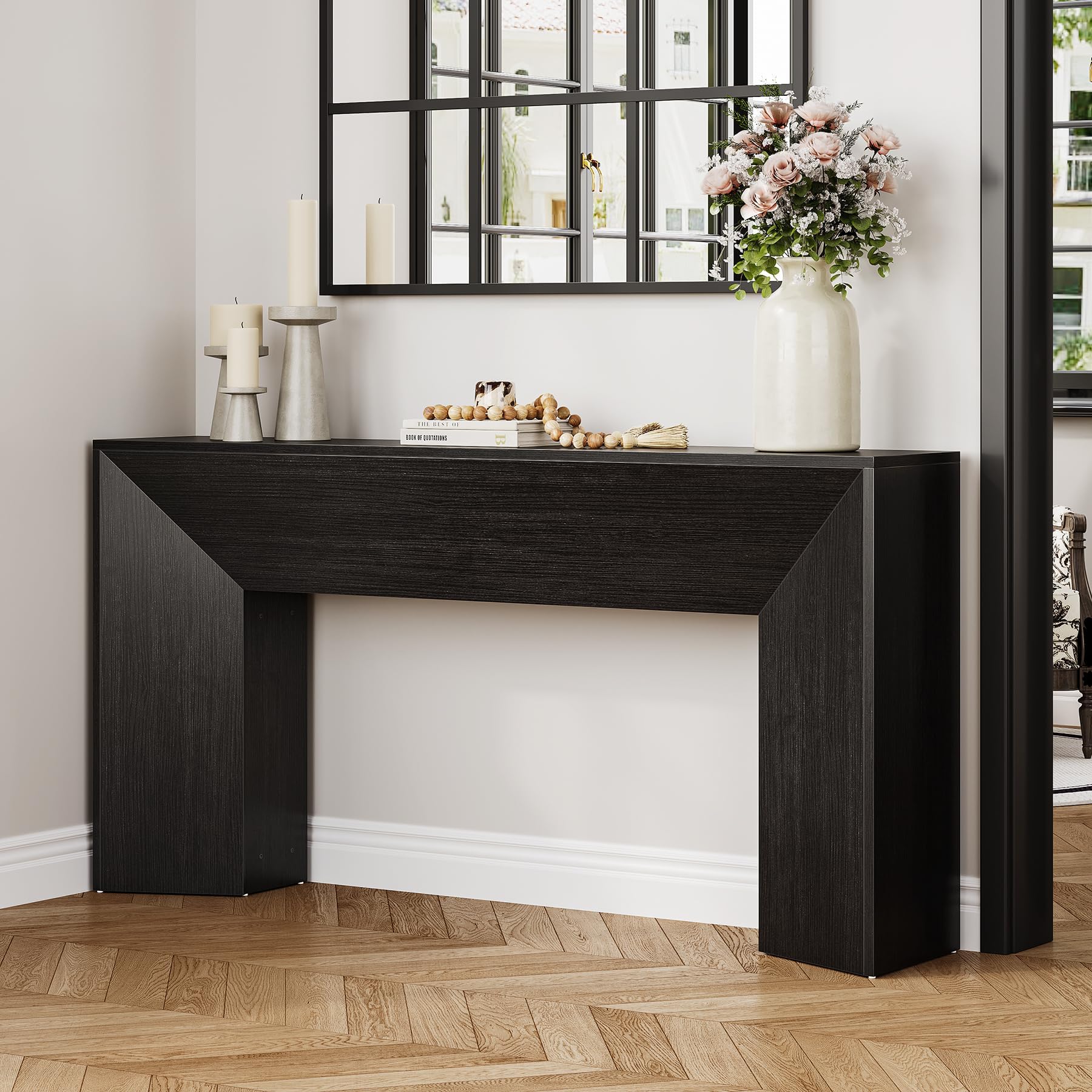 Tribesigns Tavolo Consolle, Tavolo da Corridoio Extra Lungo da 160 cm dietro il Divano, Tavoli Consolle in Legno Stretti per Ingresso, Mobili Moderni da Soggiorno, Ingresso, Assemblaggio Facile
