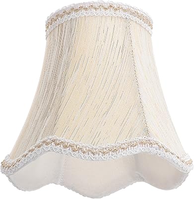 LALAFINA Bell Lamp Shade European Style Lampshade Fabric Lamp Shade Clip On Bulb Vintage Lamp Shade for Home Hotel Bedroom Decoration