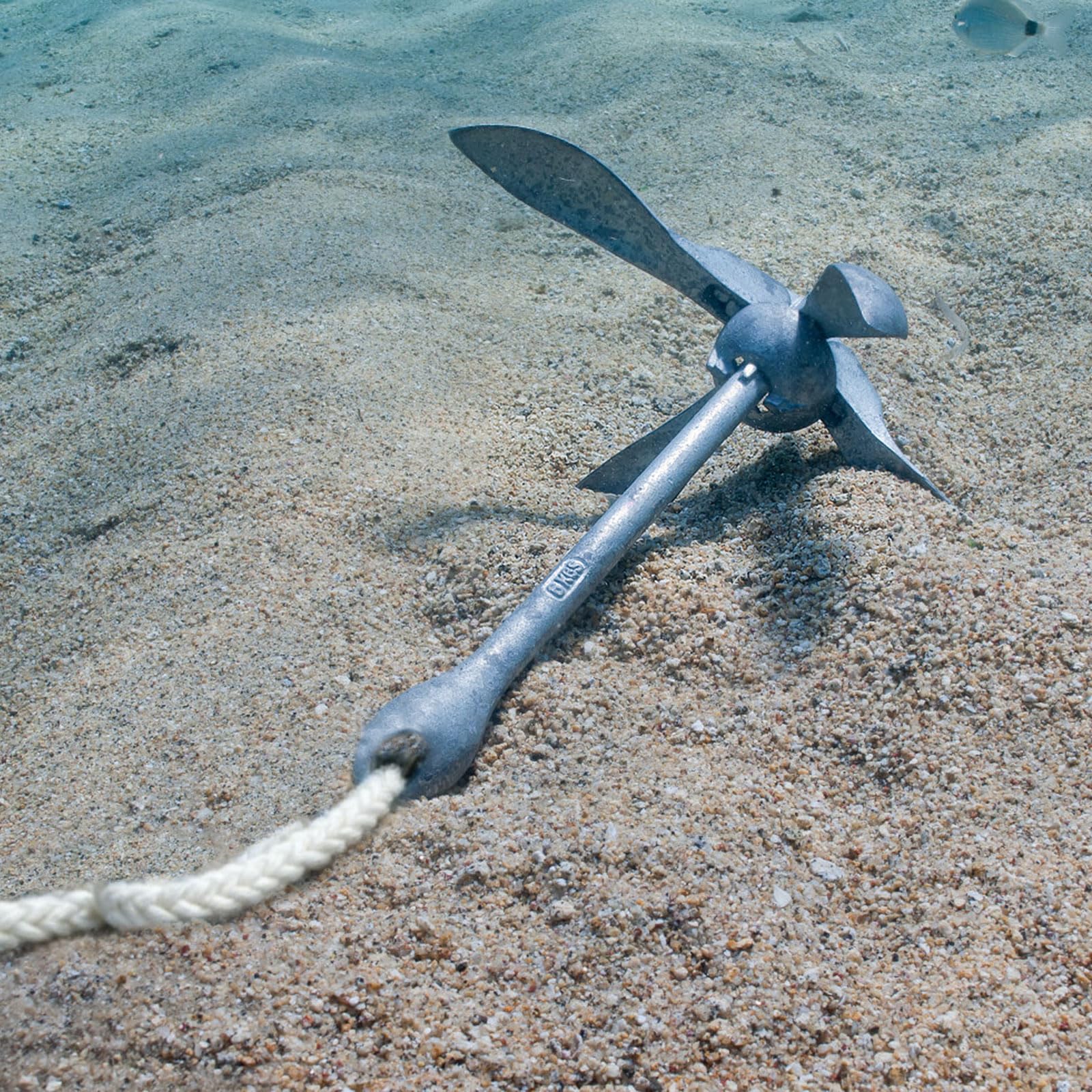 Klappanker 1,5 kg, Bootsanker Set, SUP Anker 20 m Leine, Faltbarer Boot Anker Kajak Kanu Schlauchboot Jetski, Karbonstahl Feuerverzinkt, mit Boje und Tasche