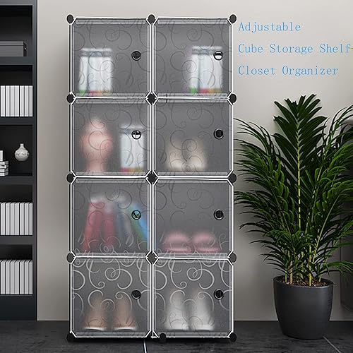 Miniatura 2 de Organizador de armario de almacenamiento en cubos organizador de 8 cubos estantes de almacenamiento de plástico apilables armario modular