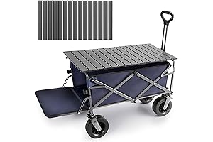 Extra Long Folding Wagon with Extendable Table for Outdoor Use