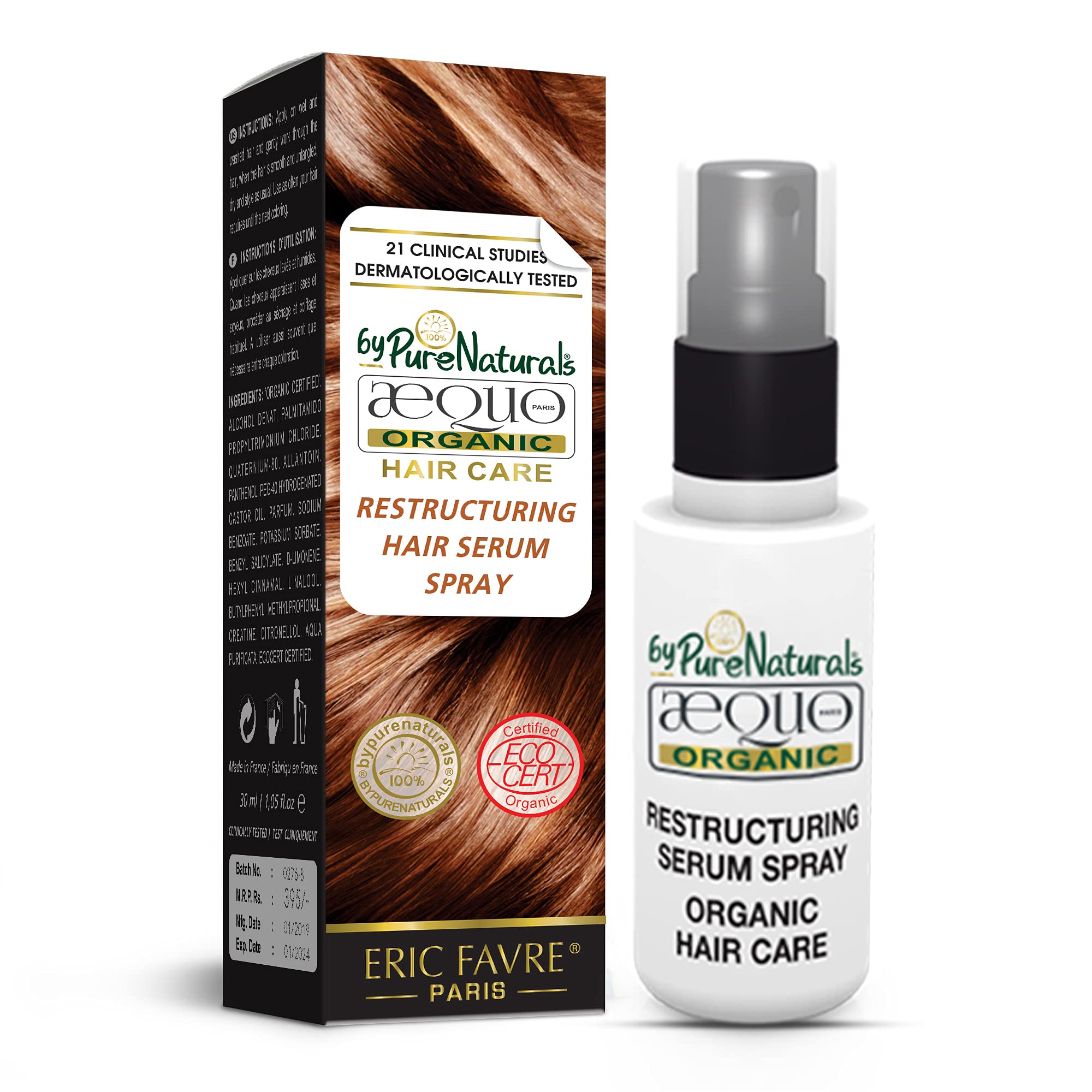 byPurenaturals Aequo Organic Hair Care byPurenaturals Restructuring Serum Spray, 30Ml