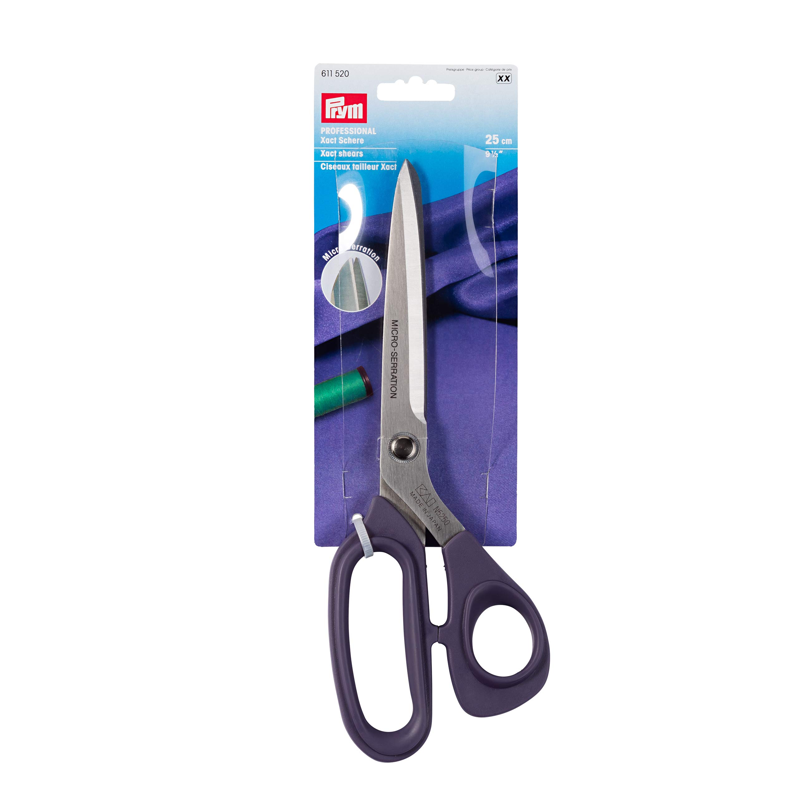 Prym 611520 Professional Xact Schere Micro Serration 9 1/2'' 25 cm, Pflaumenblau