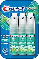 Crest Scope Mint Breath Mist Spray 3-Pack | Instant Fresh Breath On-the-Go, Travel-Approved 0.24oz Each