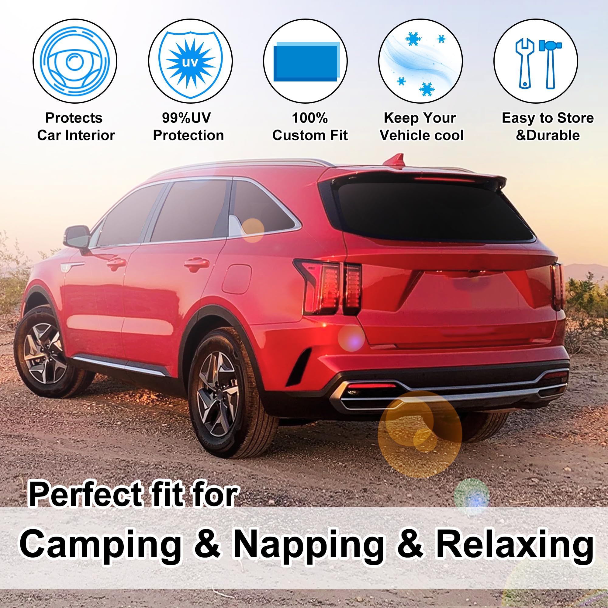 Custom Window Shades For Volvo XC60 2018-2024 - 8PC Sun Shade Set For UV & Privacy Protection - View #7