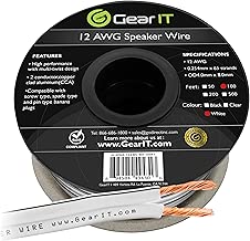 12AWG Speaker Wire, GearIT Pro Series 12 AWG Gauge Speaker Wire Cable (100 Feet / 30.48 Meters) Great Use for Home Theater Speakers and Car Speakers White - coolthings.us