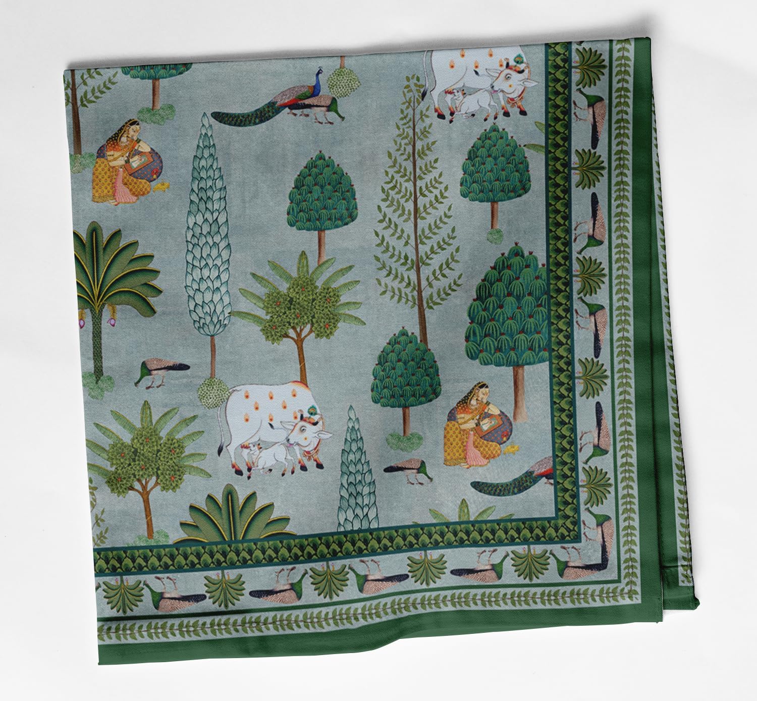 Luxury Cotton Twill Napkins - Set of 12, 20-Inch Tree Print, Premium Thick Cloth Napkins for Elegant Dining & Special Occasions - Soft, Absorbent & Machine Washable