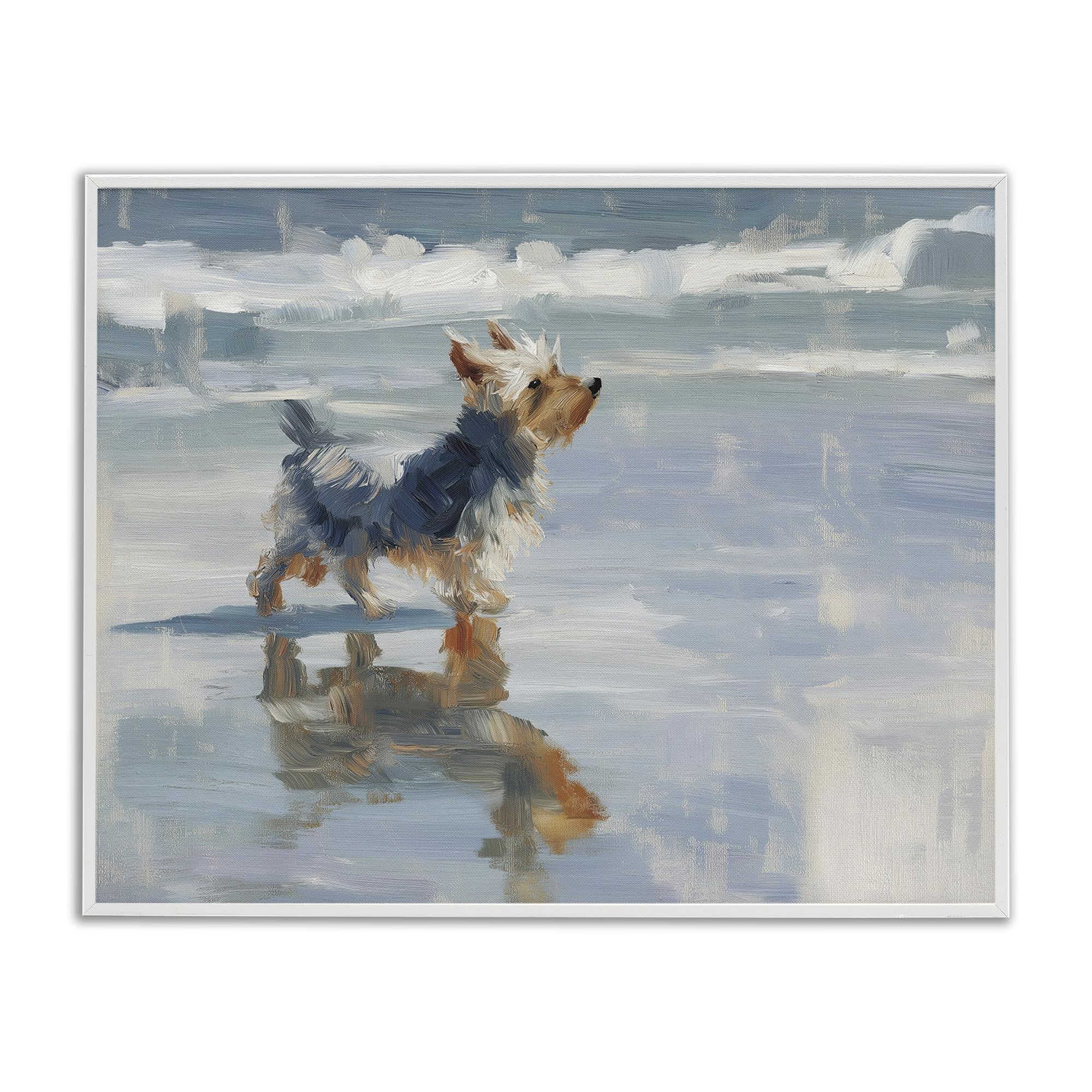 Stupell Industries 'Yorkie's Quiet Moment', Framed Giclee Art, White, 14 x 11 Inches, Easy to Hang and Sturdy, Made in USA, by Svetlana Aleynikova