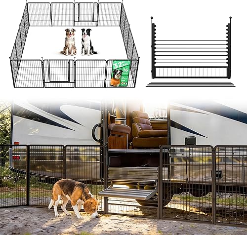 Miniatura 27 de FXW Corralito Instantáneo Sin Correa para Perros, Valla Portátil para Mascotas para Exteriores, Viajes en RV y Campamento, 40 pulgadas, 16 Paneles