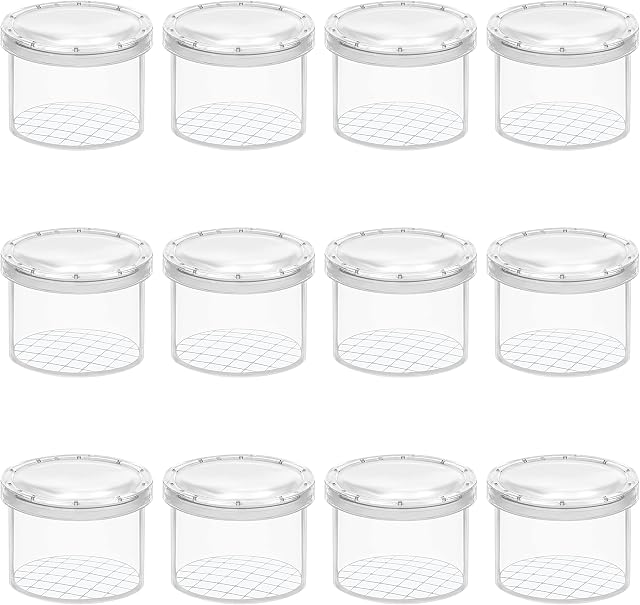 Belle Vous Magnifying Insect Container (12 Pack) - Clear Observation Bug Box/Viewer - Portable Insect Cage for Science/Nature Exploration and Bug Collecting - Catching Tool/Toy for Adults and Children