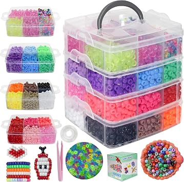 4500Pcs Glow in The Dark Kandi Pony Beads Bulk Jewelry Making